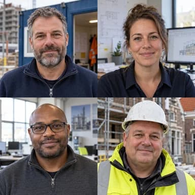 Zelfstandige vakmensen uit verschillende disciplines
